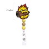 Reeleer Anime Fire Badge Reel Badge Reels Retractable, Silicone Beaded,