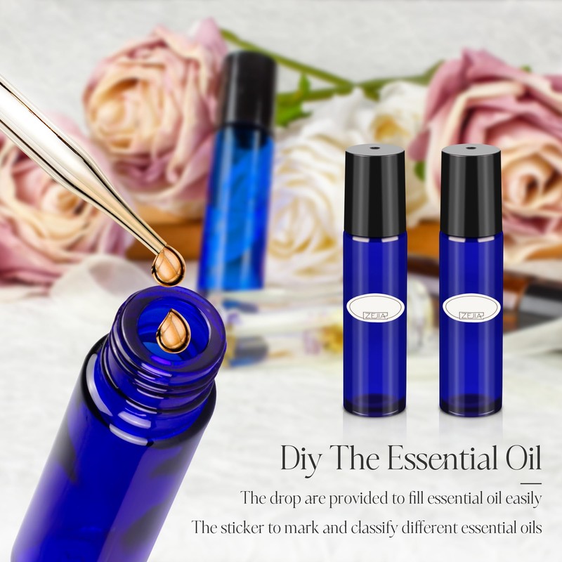 ZEJIA 10ml roller bottles for essential oils, 6 Pack Roll
