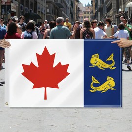 3×5 FT Canada Coastguard Flag,Large Canadian Coast Guard Decor,Double Side Digital Printed 150D Polyester Banner with Canvas Header Brass Grommet for Outdoor Indoor Parade Car