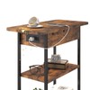 LIDYUK End Table with Charging Station, Flip Top Side Table