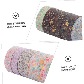 TEHAUX 10rolls Washi Tape Set Decorative Masking Tape for Journals Scrapbooking DIY Crafts Floral Designs Easy to Remove Residue