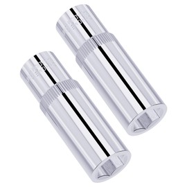 FOCMKEAS 2PCS 13mm Deep Socket, 1/4 Inch Drive, 6-Point, Metric, Heat Treated CR-V Steel Sockets, Full Polishing, 2 Inch Length