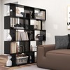 SILKYDRY 5-Tier Geometric Bookshelf, Freestanding Room Divider Bookcase, S-Shaped Decorative