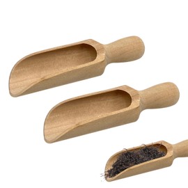 2 PCS Wooden Scoops,140mm Wood Bath Salt Scoops,Large Wooden Flour Scoop,Natural Scoop for Kitchen,Large Coffee Bean Spoon for Kitchen Tea Coffee Sugar Spice Beans