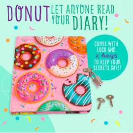 Peaceable Kingdom Donut Diary 6.25" Lock and Key, Lined Page Diary for Kids