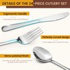24 Pieces Silverware Set with Hanging Rack Caddy, Stainless Steel