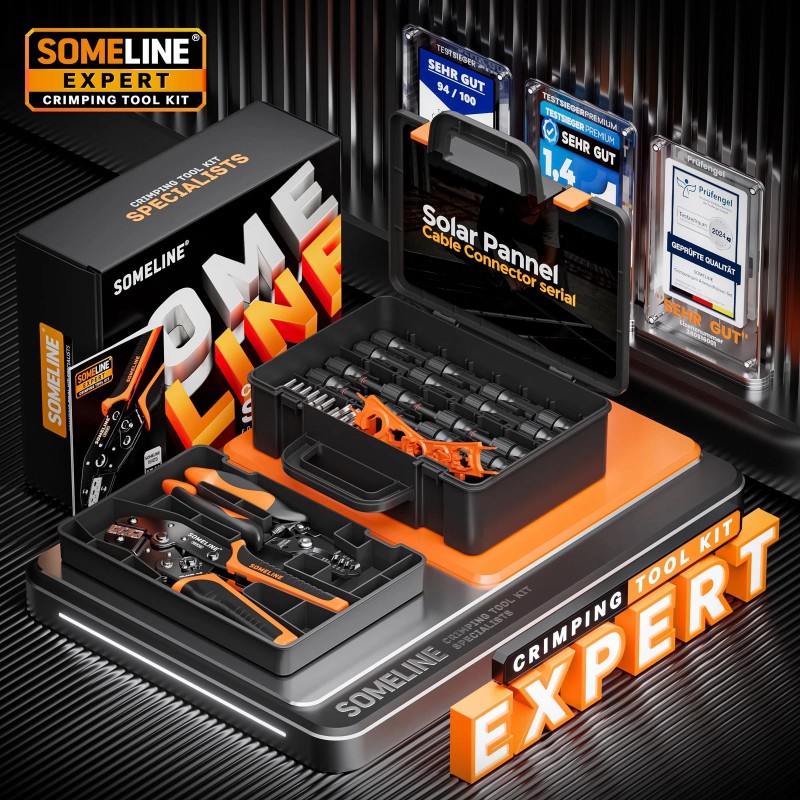 SOMELINE® Solar Connector Crimping Tool Kit, 14-10 AWG Crimper for
