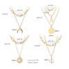 wgoud 9PCS Dainty Gold Multi Layered Pendant Choker Necklaces for
