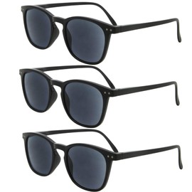 3 Pack Unisex Classic Sunglasses Readers | Reading Glasses | Comfortable Stylish (3 Pack - Black, 2.00)