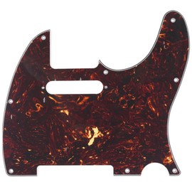 Musiclily 8 Hole Tele Pickguard Guitar Scratch Plate for Fender USA/Mexican Standard Telecaster Modern Style Electric Guitar, 4Ply Tortoise Shell