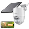 Topcony Solar Security Cameras Wireless Outdoor, 2K 3MP Pan Tilt Solar Cam with 2.4GHz WiFi, AI Detection, Color Night Vision, 2-Way Talk, No Hub Needed, Fast Forward, IP65 Waterproof, No Fee Cloud/SD