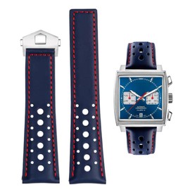 Nywing TAG HEUER 22mm Watch Band, TAG Heuer Watch Strap, Genuine Calf Leather Watch Band, Compatible with TAG Heuer Carrera Aquarace Monaco Series with Buckle