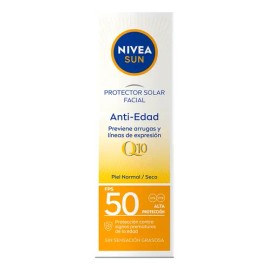 Pack x2 Protector Solar Facial Nivea Sun Anti Edad Q10 Fps50