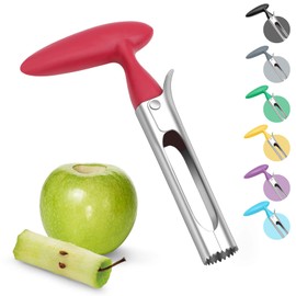 Asdirne Apple Corer, Apple Corer Remover with ABS Handle, Serrated Stainless Steel Blade, 17.5cm, Red