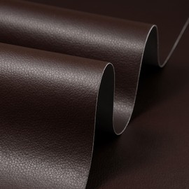 Amiya Brown Wallpaper Peel and Stick 15.7"×80" Dark Brown Faux Leather Repair Contact Paper Self Adhesive Removable Waterproof Wallpaper for Couches, Furniture, Car Seats, Cabinets, Wall, Shelf Liner
