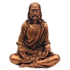 Jesus Statue 12" Bronze - Meditation Statue Decor - Jesus Figurine for Any Room - Great Gift for Christians or Spiritual Friends.