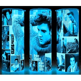 Unbranded Glow in the Dark Elvis Presley Through the Ages Collage Cup Mug Tumbler 25oz