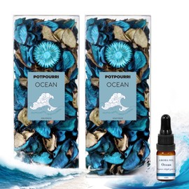 SCENTORINI Ocean Dried Flower Potpourri 240g Blue Petals Essential Oil
