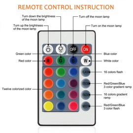 YYJ HOME Moon Lamp Moon lamp for Kids 16 Colors 3D Printed Moon lamp for Adults USB Charging and Touch Control Brightness 5.9 inch Lunar Lamp with Stand, for Kids Gift for Women