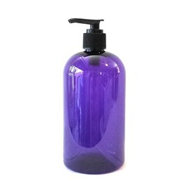 16 oz purple Boston Plastic Bottles -with Pump Cap BPA Free - Shampoo, Lotion, Liquid Soap, Air Fresheners, Hand Cleaner, Massage Oils (12 pack)