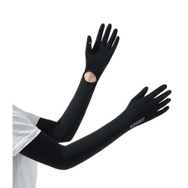 JIYUTOR Bicycle Arm Cover, Sun Protection, UV Protection Gloves, Women's, Cool, Prevents Contact Cooling Sensation, Anti-Slip Fingering, Smartphone Compatible, Long Length, Solid, UV Protection,