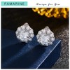FAMARINE Silver Clip on Earrings CZ Cute Round Clip Earrings