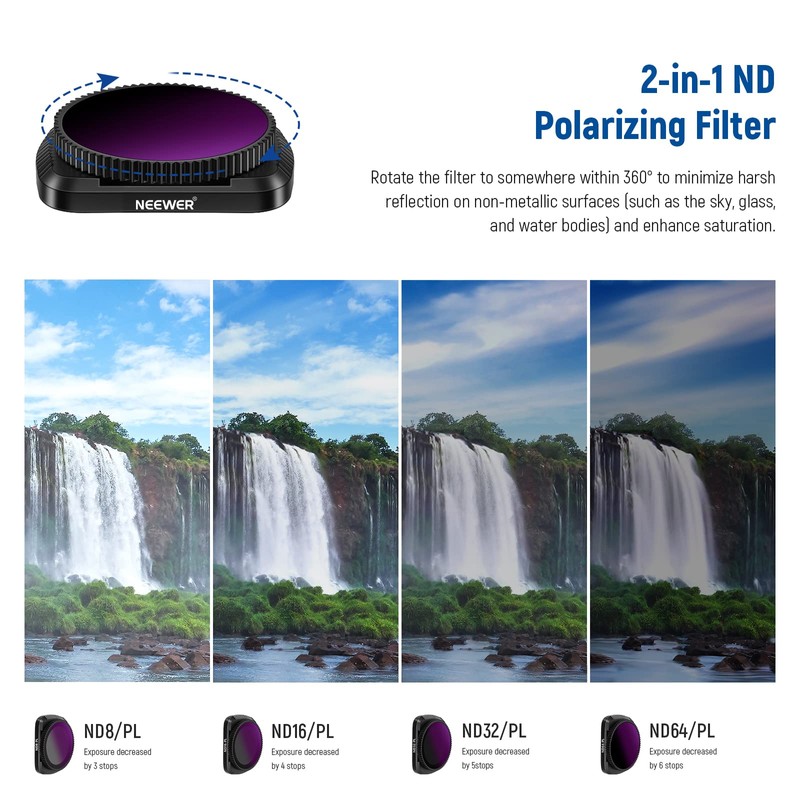 Neewer Magnetisches ND/PL-Filter-Set, kompatibel mit DJI Osmo Pocket 2 /