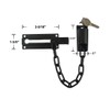 QCAA Keyed Chain Door Lock, Die Cast Construction, Matte Black,