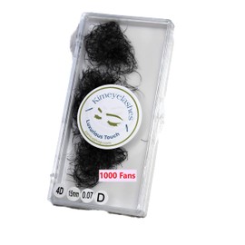 4D - 0.07 C and D Curl 1000 Premade volume fans loose Fans, Handmade eyelash extensions supplies Russian volume lash promade fan (4D - 0.07 - Curl C, 12mm)