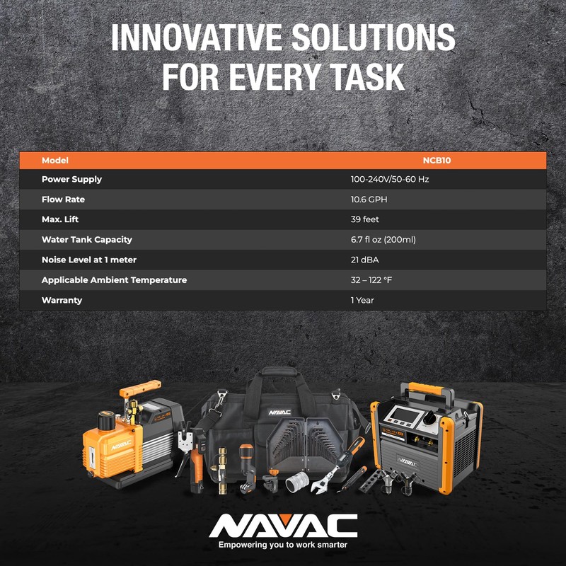 NAVAC NCB10 Mini-Split Condensate Pump - Ultra Quiet Design, HVAC
