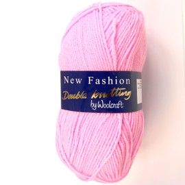 Woolcraft New Fashoin DK Knitting Yarn/Wool - 100g Double Knit Ball -78 Shades (Pretty Pink- 23251)