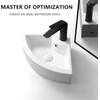 Davivy 18" x 13" Corner Bathroom Sink - White Ceramic