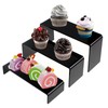 KOSKWKREO 3 Pack Black Acrylic Display Risers, Tiered Display Stand