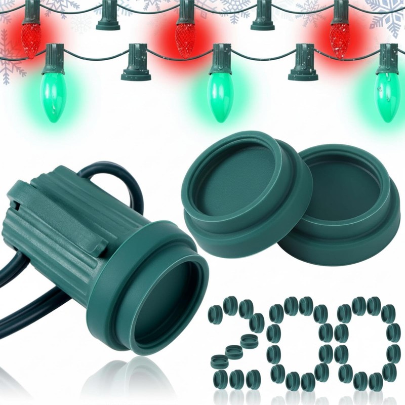 Threlaco 100 Pcs Christmas C9 C7 Socket Cap Light Bulbs