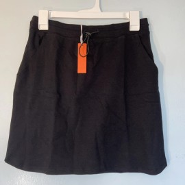 Evereve Sundry for Evereve Skirt Womens 1 Black Knit Drawstring Toggle Pull On Pockets