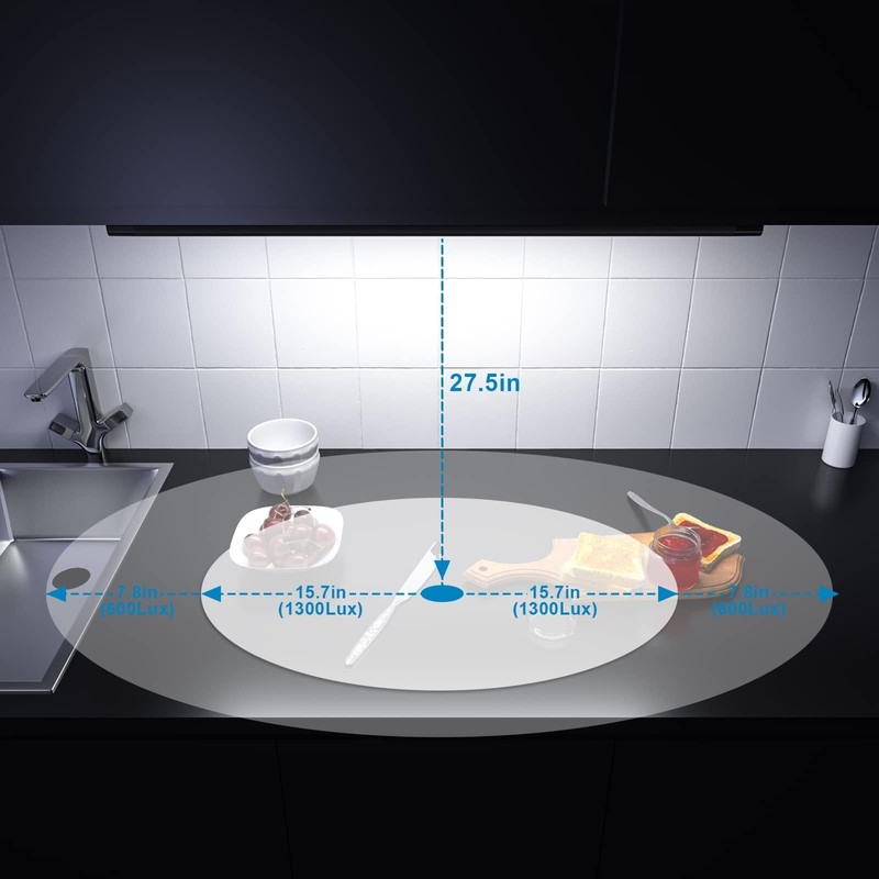 WOBANE LED Under Cabinet Lighting, 24 inch Black Cabinet Light,