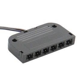 LED Splitter Adaptor 6-Way Mini Plug 10 cm Cable Length Black