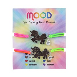 COLORFUL BLING 2pcs Temperature Sensing Color Changing Mood Bracelet Animals Mermaid Dinosaur Butterfly Wrap Bracelet for Women Friendship BFF Jewelry-unicorn