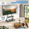 Rfiver Rolling TV Stand on Wheels with Mount with Storage