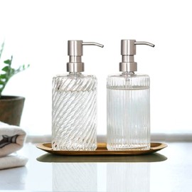 Medsuo Reusable Soap Dispenser Pump Head 304 Stainless Steel Brushed Finish Pump Head 28/400 (26 mm - 28mm) Neck Size Replacement for Kitchen Bathroom (Silver)