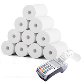 10 Rolls of Thermal Paper, Till Rolls - Printing Paper - Receipt Rolls for ATM and Credit Card Readers - for Printers, POS Terminal, Cash Register System (57 mm x 40 mm x 10 m)
