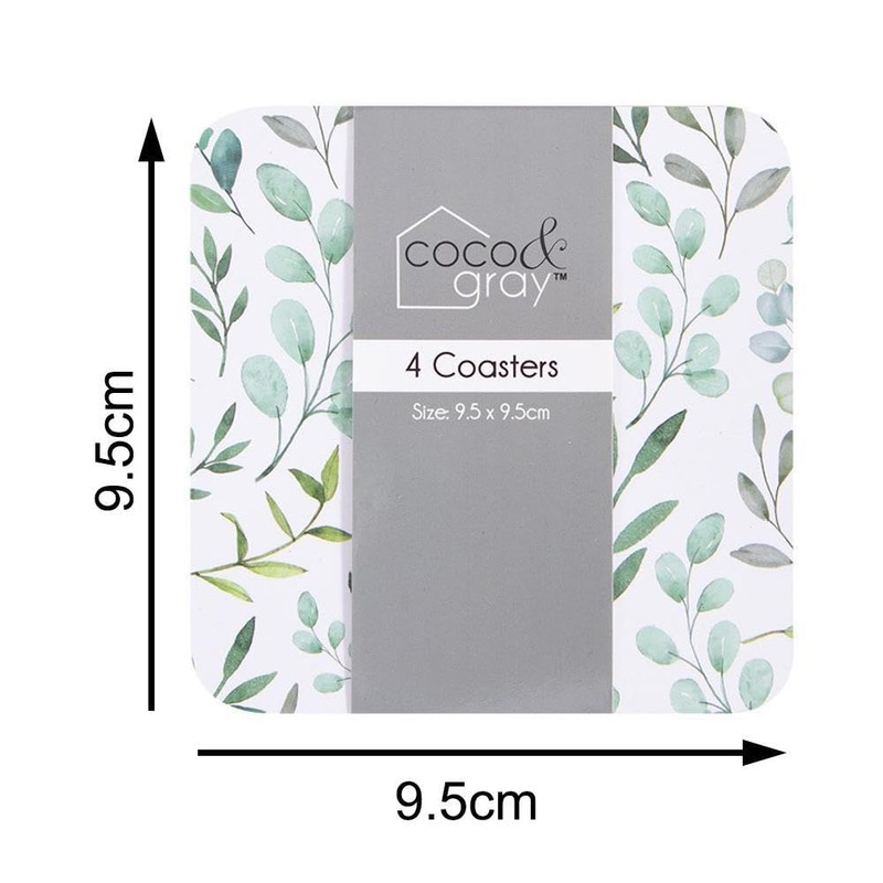 YöL 4 Coasters + 4 Placemats Set Eucalyptus Dinner Plate