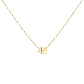 LOXUAKAM Gold Number 48 Necklace for Women, Dainty Number Pendant Necklace for Women Birthday Anniversary Charm Jewelry Gifts for Mothers
