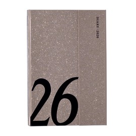 2026 26WDR-CH02-GD Planner, Starting from December 2025, Weekly Left B6 Size Magnet, 26, Glitter Gold, Marks