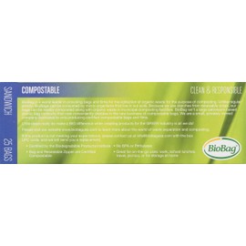 BioBag 100% Certified Compostable Resealable Sandwich Bags, 25 Count, Perfect for Lunches, Snacks, and On The Go Green