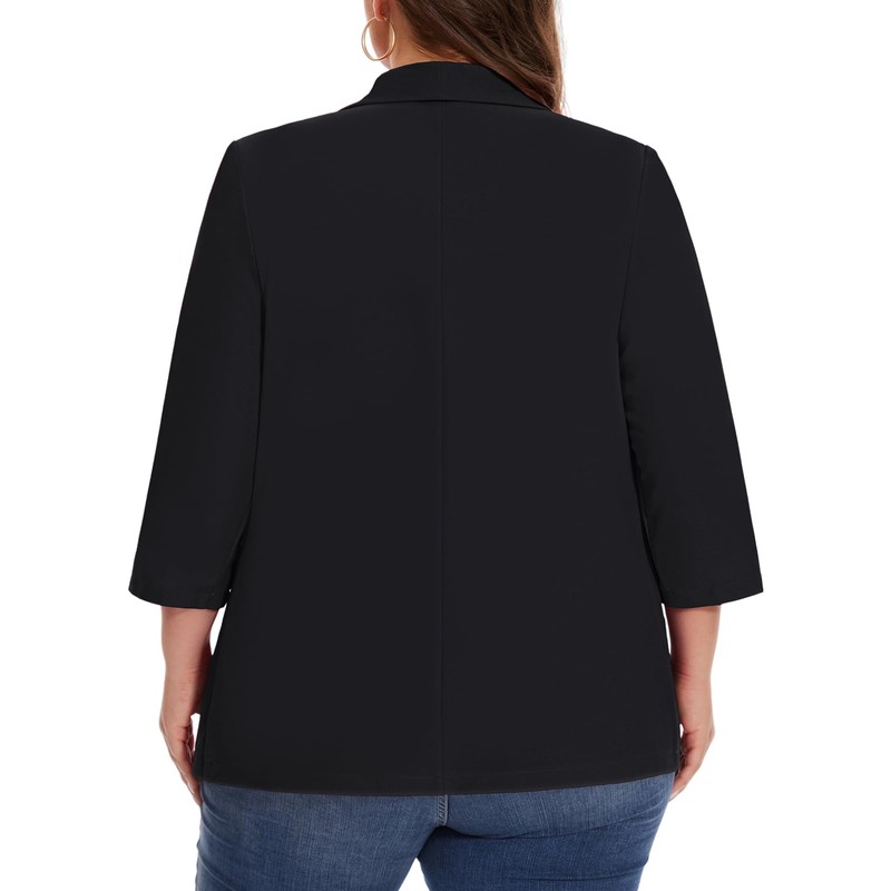MINTLIMIT Plus Size Blazers 3/4 Sleeve Casual Blazers Lightweight Open