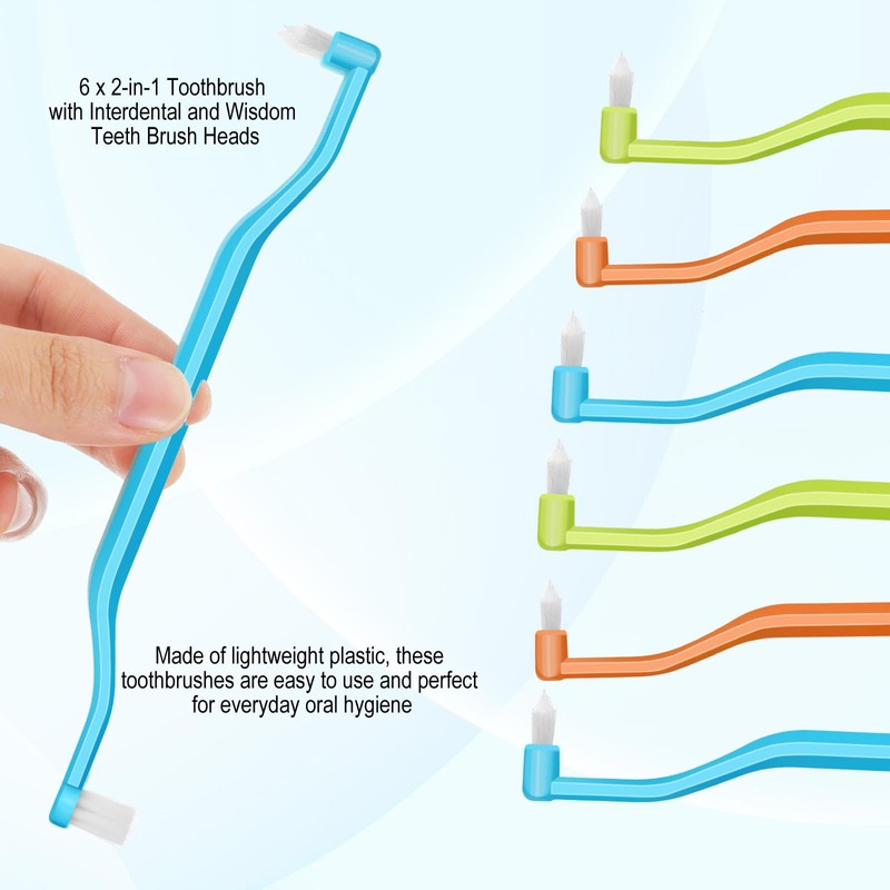 6 Pcs Soft Interdental Brushes Small-Head Orthodontic Toothbrush Teeth Detail