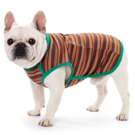 Dog Shirts, French Bulldog T-Shirt, Cotton Striped Tank Top, Color Blocked Tee for Small Dogs, Stretchy & Breathable Puppy Vest, Four Seasons Pet Clothes