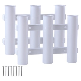 Goture 2 Set Fishing Rod Holders 3-Tude Rack Fishing Rod Holder Bracket Plastic Fishing Pole Holder with Screw for Boat, Kayak,Garage, Fishing Boat Accessories