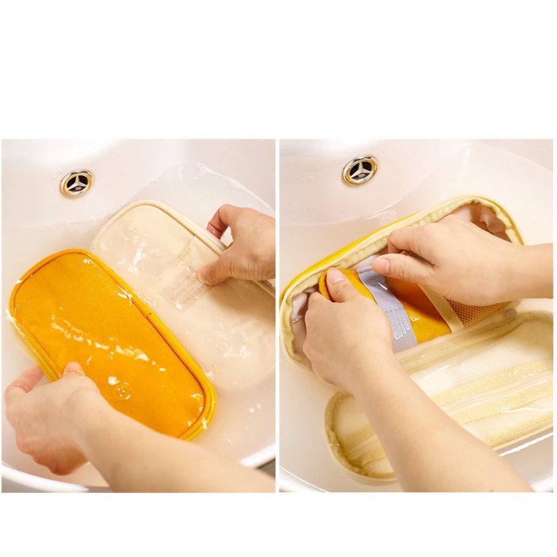 Stationery Bag Large Capacity Students Macaron Color Matching Canvas Pencil